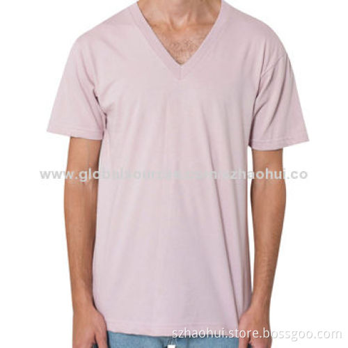 Unisex 100% cotton cheap v-neck promotion t-shirt, various colors available, logo can be customized